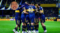 El festejo de los jugadores de Boca frente a Banfield.