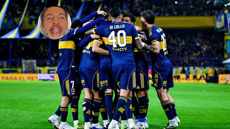 El festejo de los jugadores de Boca frente a Banfield.