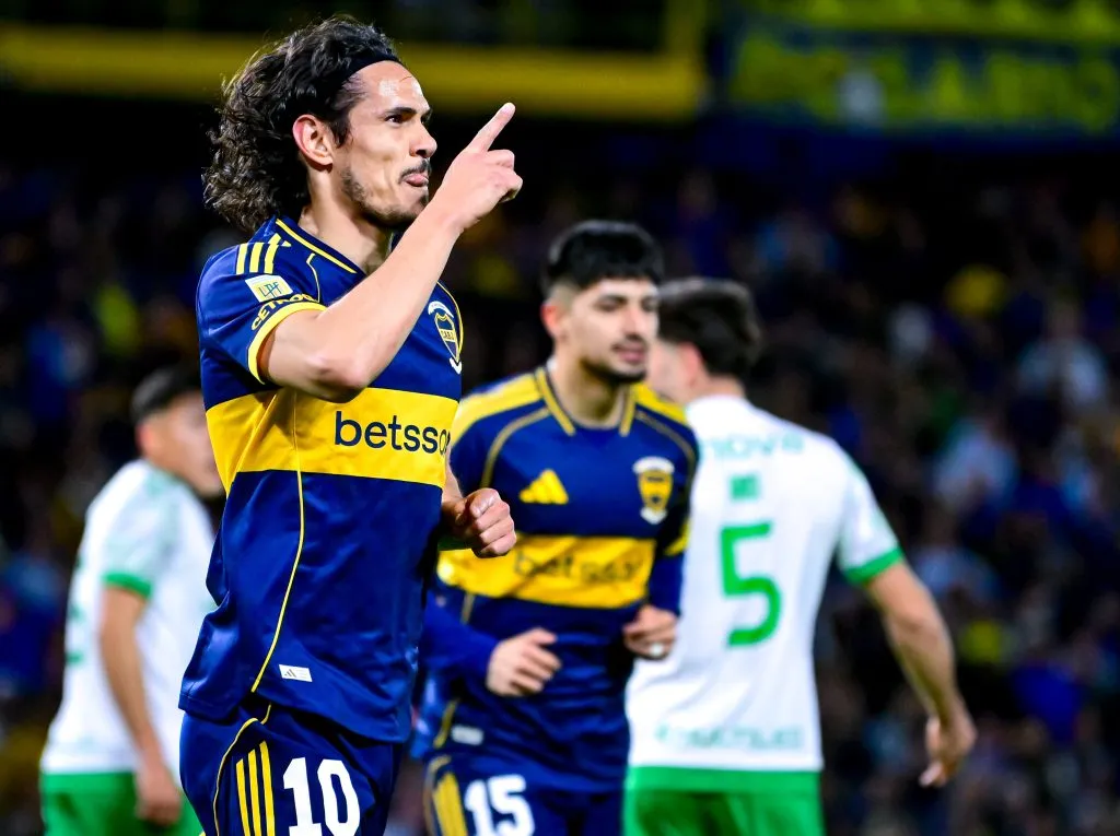 Edinson Cavani selló el triunfo de Boca ante Banfield. (Foto: Getty).