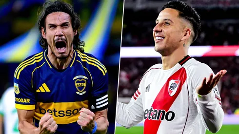 Edinson Cavani y Sebastián Driussi.