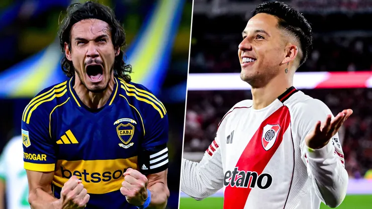 Edinson Cavani y Sebastián Driussi.