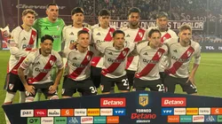 Los once titulares de River en Lanús.
