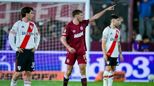 Rodrigo Castillo, autor del gol agónico en el empate entre Lanús y River Plate.