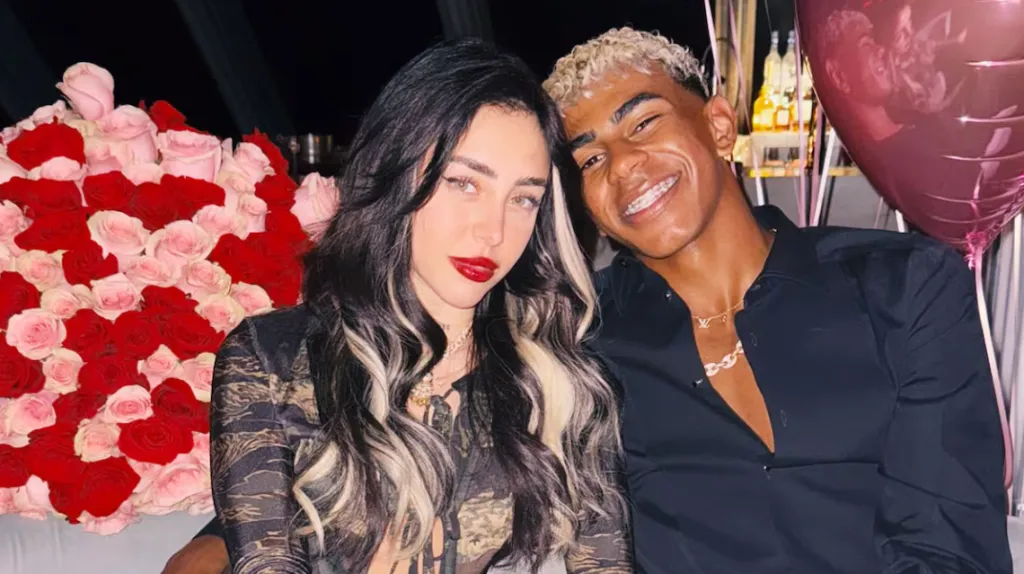 Lamine Yamal junto a Nicki Nicole. Foto: Instagram Lamine Yamal.
