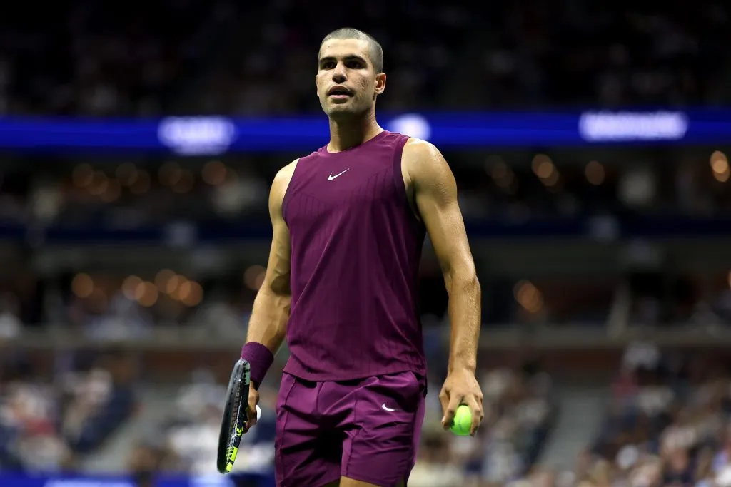 Carlos Alcaraz en su estreno en el US Open 2025. (Foto: Getty).