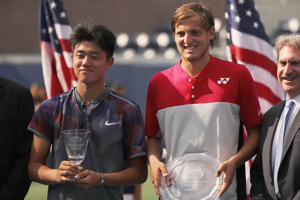 Yibing Wu y Axel Geller tras la final del US Open júnior 2017. (Foto: Getty).