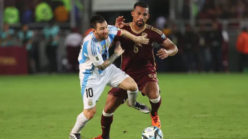 Messi, en acción en el último duelo ante Venezuela en Maturín.