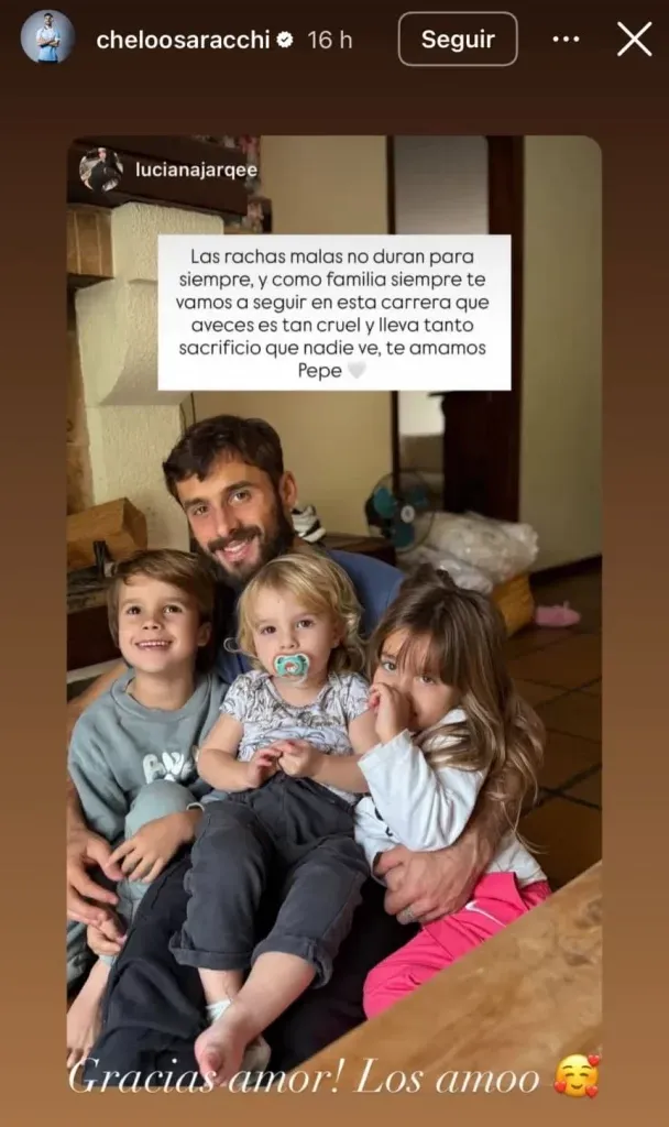 El posteo de la pareja de Marcelo Saracchi en Instagram.