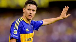 Ander Herrera con la camiseta de Boca Juniors ante Argentinos Juniors en La Bombonera.
