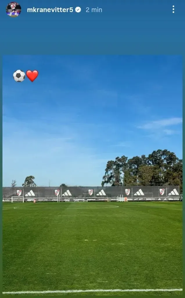 El posteo de Matías Kranevitter en su cuenta de Instagram.