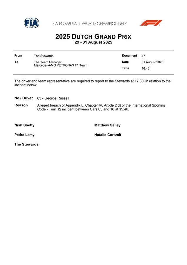 La investigación a Russell que puede beneficiar a Colapinto