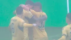 Di Lollo, de cabeza, le dio a Boca el gol que abrió el partido ante Aldosivi