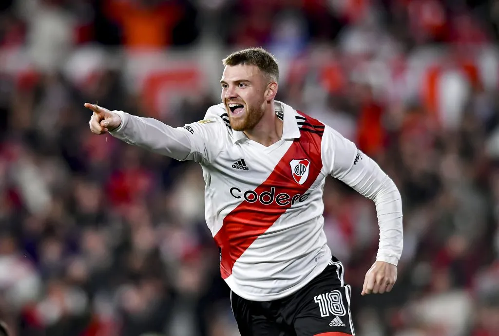 Lucas Beltrán, delantero argentino durante su etapa en River Plate. (Getty Images)