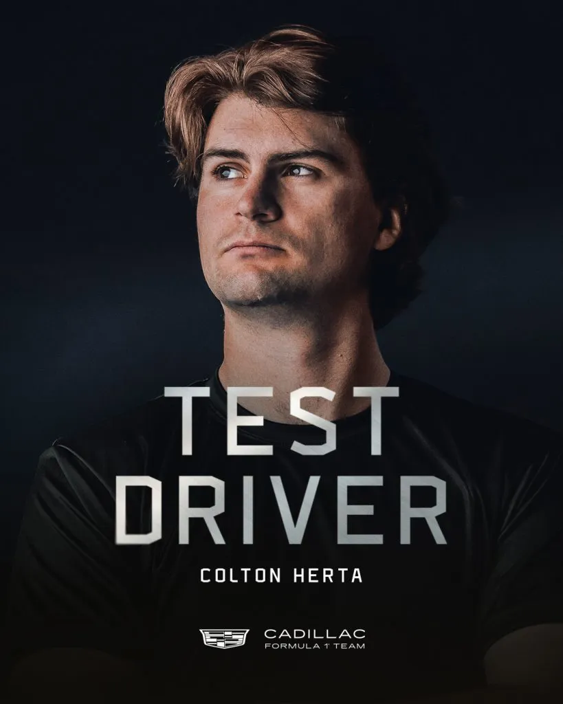 Colton Herta, el elegido para completar el equipo de F1 de Cadillac. (X/Cadillac F1 Team)