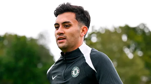 Facundo Buonanotte durante el entrenamiento de Chelsea.