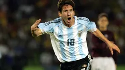 Lionel Messi en la Selección Argentina durante el Sudamericano de 2005.