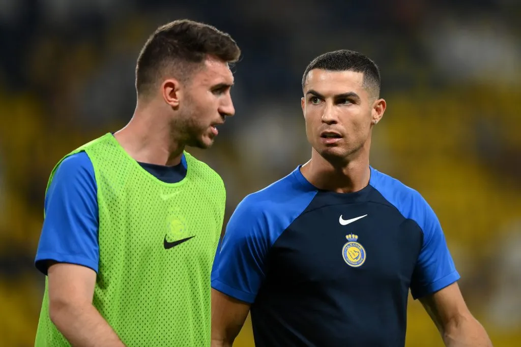 Aymeric Laporte junto a Cristiano Ronaldo en Al Nassr de Arabia Saudita. (Getty Images)