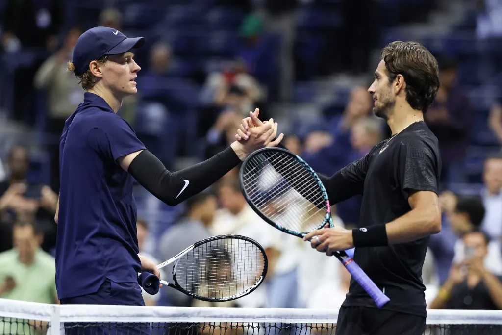 Sinner y Musetti tras  los cuartos de final del US Open. (Foto: Getty).