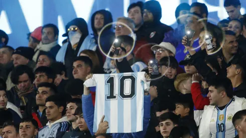 Los hinchas de Argentina, en el Monumental, vs. Venezuela.
