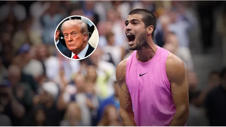 Carlos Alcaraz al consagrarse campeón del US Open 2025 y Donald Trump, presidente de Estados Unidos.