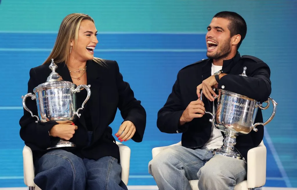 Sabalenka y Alcaraz obtuvieron 5 millones de dólares cada uno por ganar el US Open. (Foto: Getty).