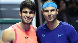 Rafael Nadal y Carlos Alcaraz, exitosos tenistas españoles.