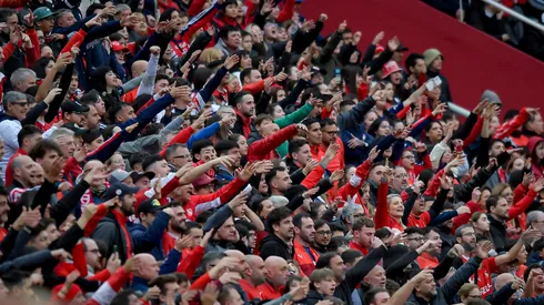 Los hinchas de Independiente en el Libertadores de América.