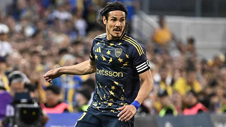 Edinson Cavani, delantero uruguayo de Boca Juniors ante Rosario Central.