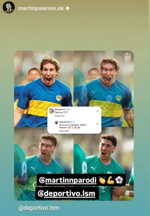 La reacción de Martín Palermo tras ser comparado con Martín Parodi.