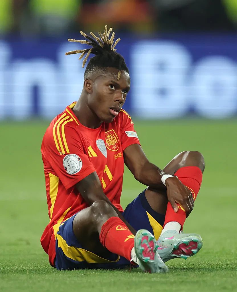 Nico Williams se lesionó con España y no jugará en el debut del Athletic por Champions. (Getty)