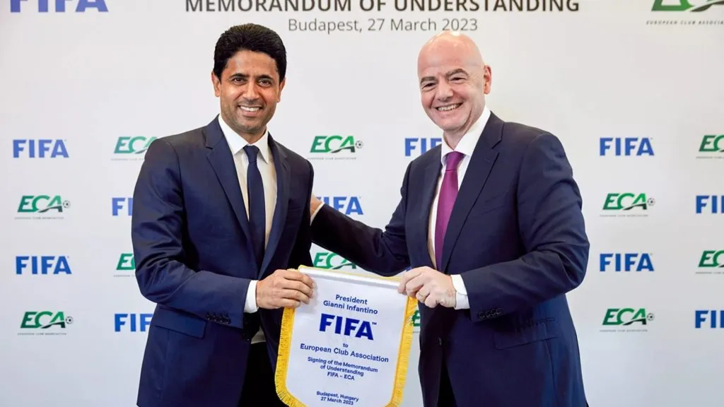 Infantino y Al-Khelaifi cerraron un nuevo acuerdo hasta 2030. (Inside FIFA)