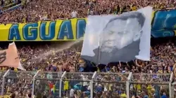 La bandera de Rosario Central contra el Ogro Fabbiani.