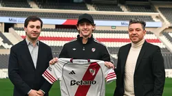 Stefano Di Carlo junto a Marcelo Gallardo y Matías Galarza Fonda.