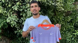 Pedro Cachín con la remera de Rafael Nadal
