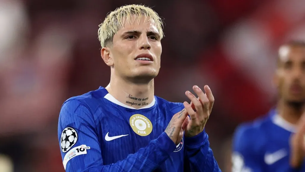 Garnacho tuvo sus primeros minutos en Chelsea pero aún no es titular. (Getty)