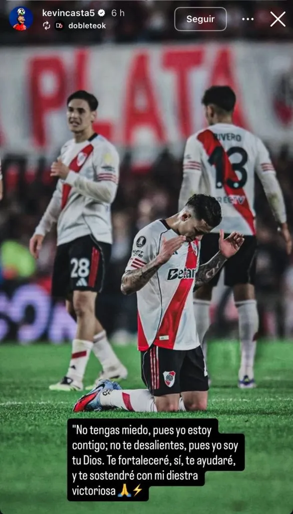 El posteo de Kevin Castaño.