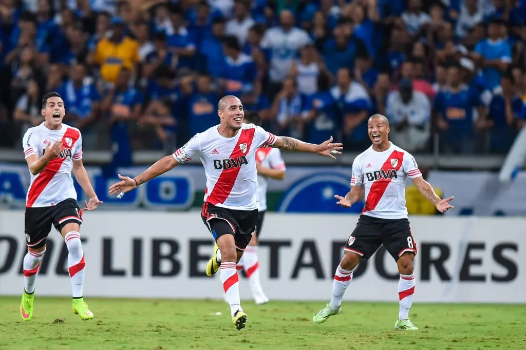 Maidana grita su gol ante Cruzeiro en Brasil. (Foto: Getty).