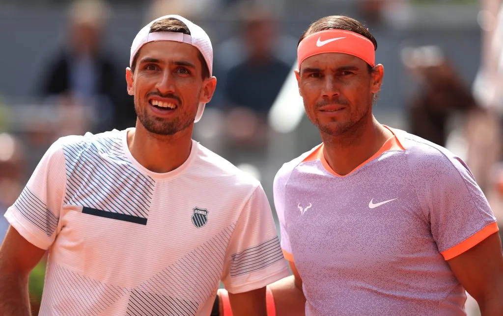 Cachín y Rafa se enfrentaron en el Masters 1000 de Madrid 2024 y se impuso el español por 6/1, 6/7 y 6/3. (Foto: Getty).