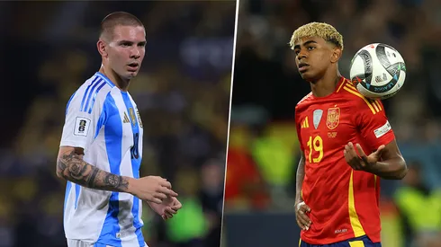 Franco Mastantuono y Lamine Yamal, en la Selección de Argentina y de España.