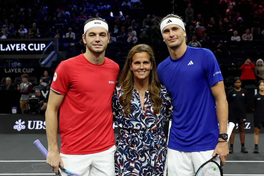Fritz, Mary Joe Fernández y Zverev. (Foto: Getty).