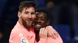 Lionel Messi y Ousmane Dembélé como compañeros en Barcelona.