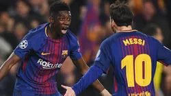 Lionel Messi y Ousmane Dembélé en la etapa que compartieron en Barcelona.