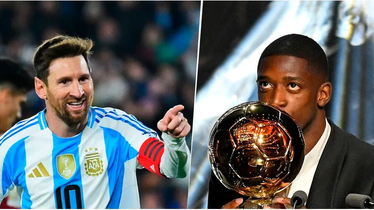 Lionel Messi, figura de la Selección Argentina, y Ousmane Dembélé, flamante ganador del Balón de Oro.