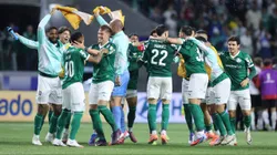 Los jugadores de Palmeiras celebran la clasificación a la semifinal.
