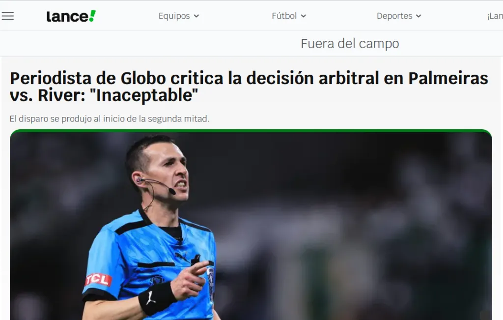 En Brasil no gustó la actuación de Andrés Matonte.