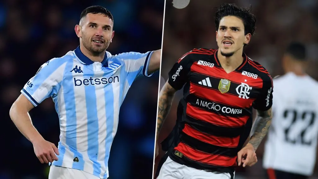 Adrián Martínez y Pedro, los goleadores de Racing y Flamengo. (Getty Images)