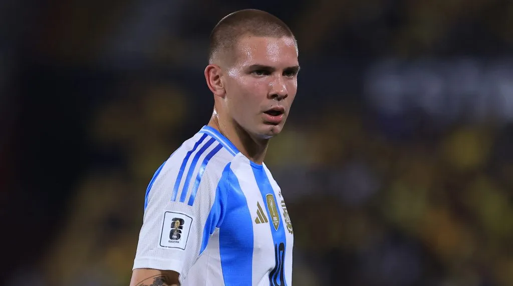 Franco Mastantuono podría ausentarse en la Selección Argentina. (Getty Images)