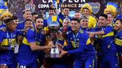 Los festejos de Boca al ser campeón de la Copa de la Liga 2022.
