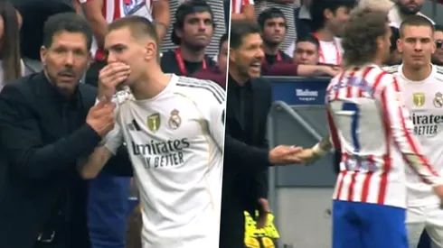 Franco Mastantuono le recriminó que haya pedido que lo expulsen y Diego Simeone le explicó que lo hizo porque el Atlético de Madrid necesitaba ganar el derbi.