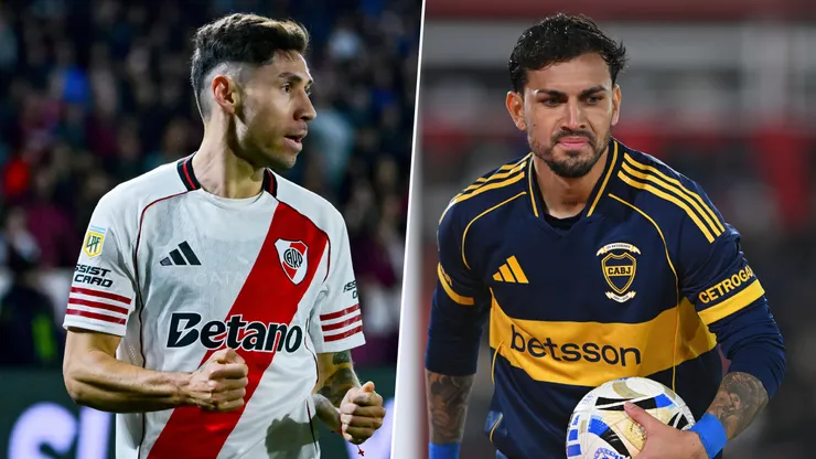 Gonzalo Montiel y Leandro Paredes, jugadores de River y Boca.